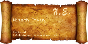 Nitsch Ervin névjegykártya